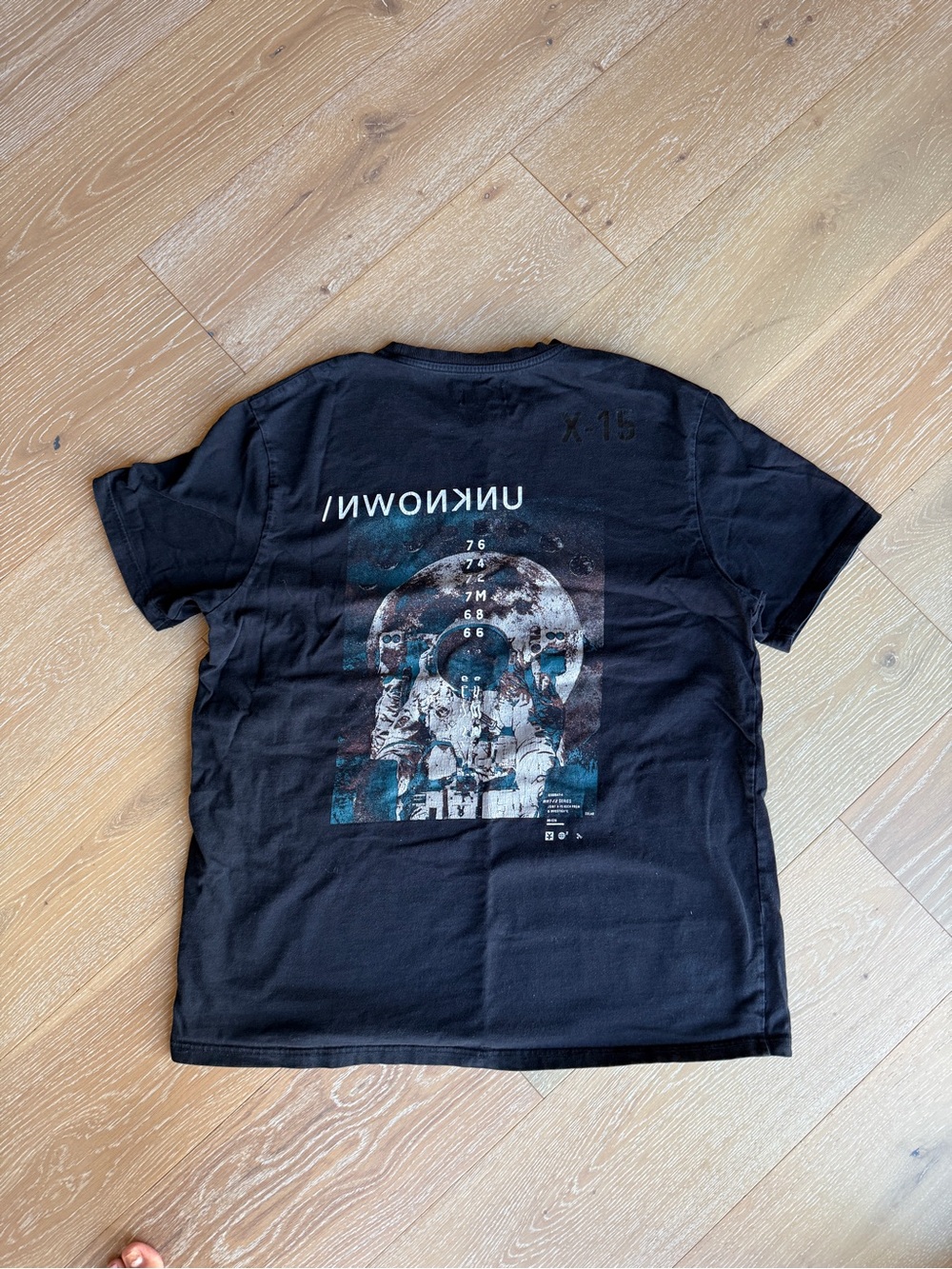 WhiteFox Black Graphic Tee with Astronaut Print